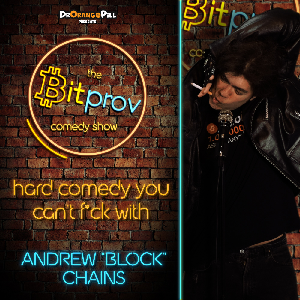 Dr_OrangePill's tweet photo. The #bitprov comedy show
#bitcoin inspired to make
Hard Comedy You Can't F*ck With!
๐ฅผ๐๐ https://t.co/8EBKyUn0D3