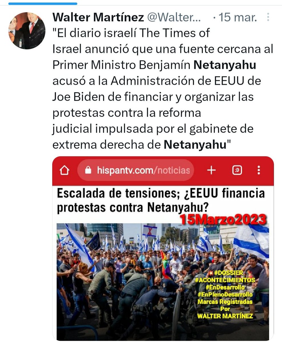 ¿Podría EEUU estar buscando que un gobierno de Israel se una a las sanciones contra Rusia y entregue armas a Ucrania?
Por algo Netanyahu filtró esta sospecha contra EEUU
Recordar: EEUU le dio permiso a Saddam Hussein para invadir Kuwait para luego bombardear a Saddam
Ocupa Israel