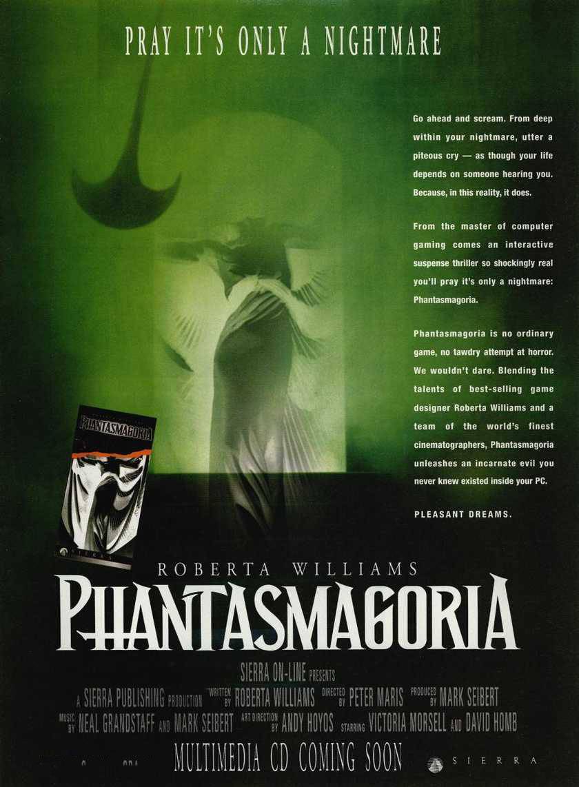 MustafaYurtsev7's tweet image. Roberta Williams&apos; Phantasmagoria (1995) - (Magazine Advertisement)
@SierraOnLineUni @SierraChest @PixelArtSierra @SierraWallpaper @caboken #retrogames #dosgame  #retrogaming #adventure #game #sierragames