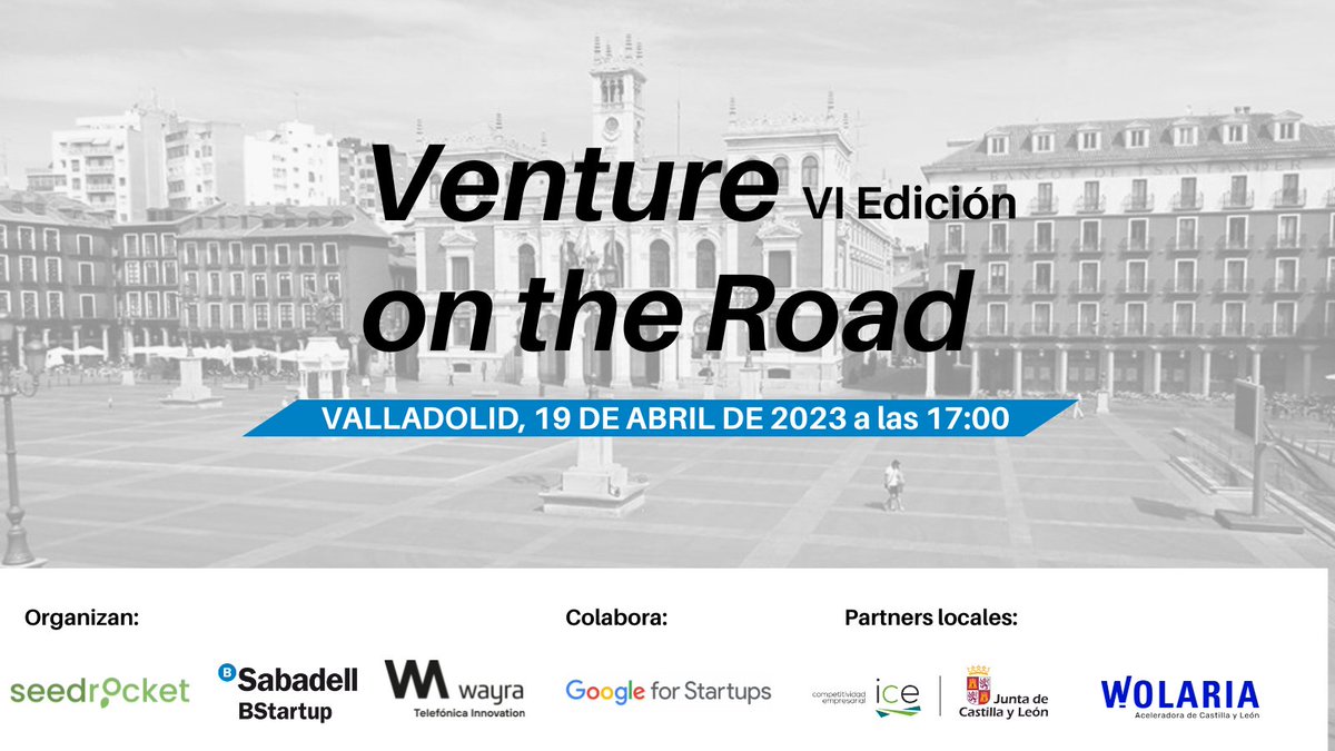 ¿Tienes una #startup TIC en Castilla y León? #VentureOnTheRoad llega a📍Valladolid el 🗓️19/3, donde los 4 proyectos finalistas tendrán la oportunidad de presentar ante inversores 💱

Si estás interesado, inscríbete aquí 👉 seedrocket.com/vi-venture-on-…