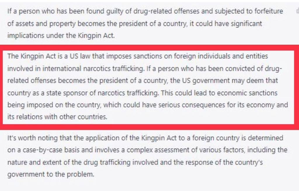 AfamDeluxo's tweet photo. If Bola Tinubu becomes President, the citizens of Nigeria are going to go through hell trying to access Western nations. Please, read the Kingpin act.  😭 https://t.co/bt43SMRpy4
