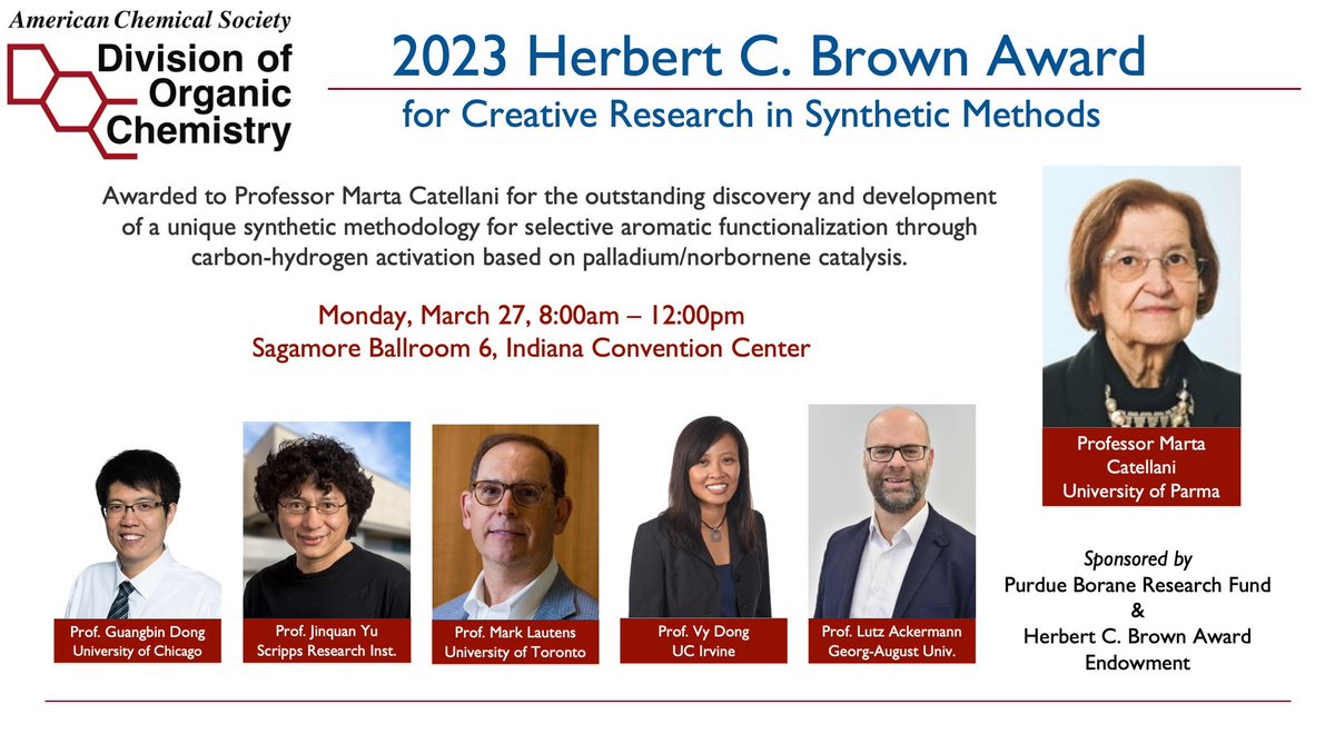 Congratulations to Marta Catellani, honored with the HC Brown Award this morning - join @ACSorganic in Sagamore 6 and online for her hybrid address in just a few moments!@Vy_Dong_Group #WomenInSTEM #ACSSpring2023