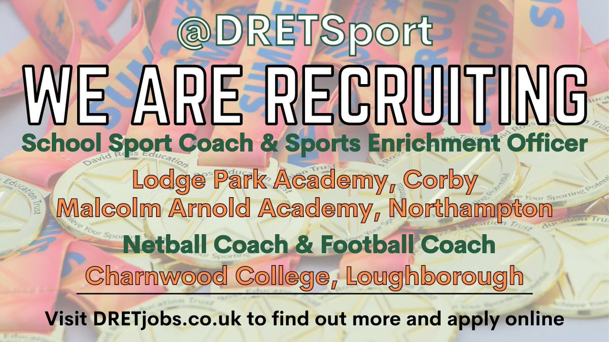 DRETsport's tweet image. We are recruiting in various roles @lodgeparkacad @MAA_DRET and @CharnwoodColl to join the DRET Sport team.

#Northampton #Loughborough #Corby 

@Nsport @ActiveLLROrg
