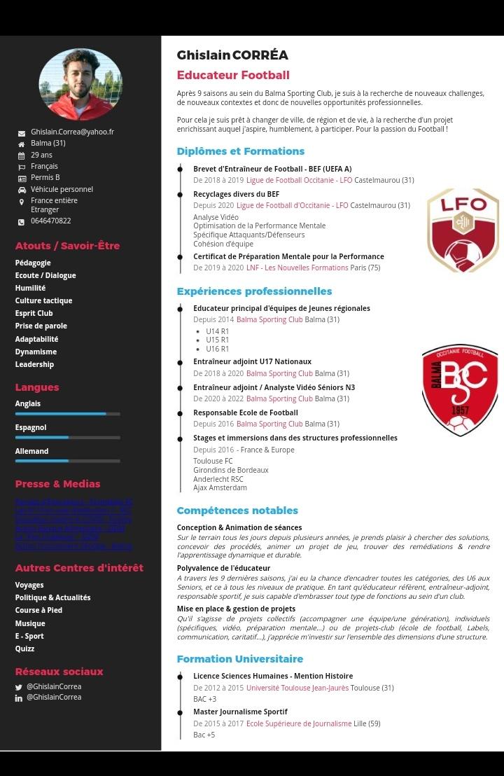 ⚽ Recherche Projet Sportif pour la Saison 2023/24

⌛ Après 9 saisons à Balma, je suis prêt à relever de nouveaux défis

👤 Éducateur (BEF) de jeunes (U14-U15-U16 en R1), adjoint 17Nat et N3 Seniors, responsable école de foot...

🔄 Merci pour vos RT
🇨🇵 &amp; Étranger
📩 DM ouverts