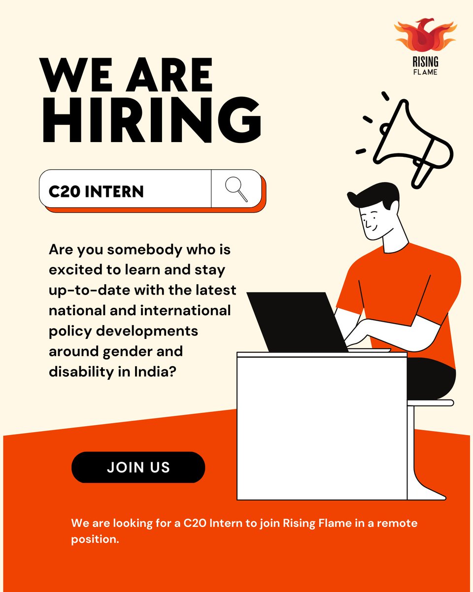 Rising Flame is #hiring! #FeministJobs

Are you somebody who is excited to learn and stay up-to-date with the latest national and international policy developments around gender and disability in India? 🔥

Work with Civil 20 in India’s G20 presidency! 😍

risingflame.org/hiring-a-c20-i…