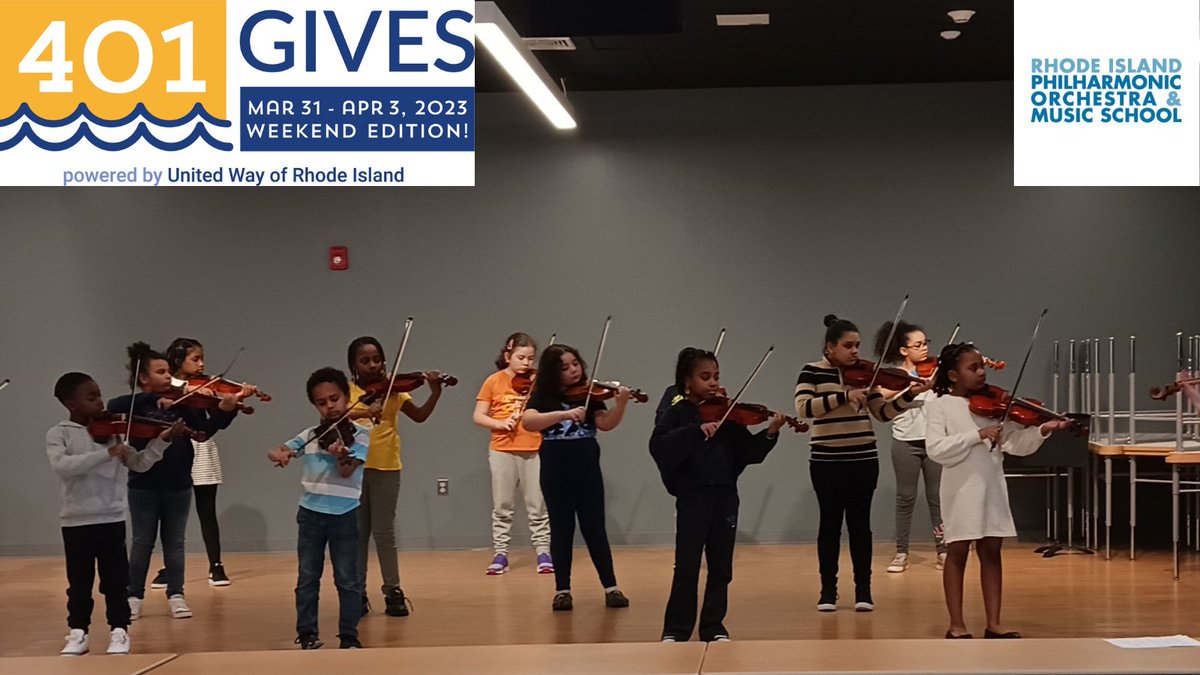 Music matters! We are participating in @401Gives Weekend, from Friday, March 31st thru Monday, 4/3. If you are a friend to the RI Phil, or just a music appreciator, we hope you will join in our efforts to bring outstanding music performances & music education to the RI community.