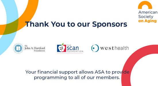 Thank you to our partners at <a href="/johnahartford/">The John A. Hartford Foundation</a> <a href="/TheSCANFndtn/">The SCAN Foundation</a> <a href="/WestHealth/">West Health</a> for sponsoring the Multisector Plan for Aging National Symposium at #OnAging2023.