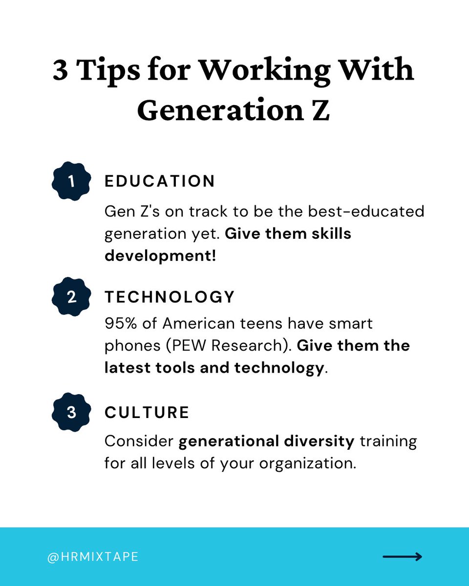HRMixtape's tweet image. The workforce is changing – innovation starts with welcoming diverse perspectives from Generation Z!  Learn how on our latest episode with @GenZplanet  apple.co/3KcMS8g

#genz #generationz #modernworkforce #hrmixtape #hrlife