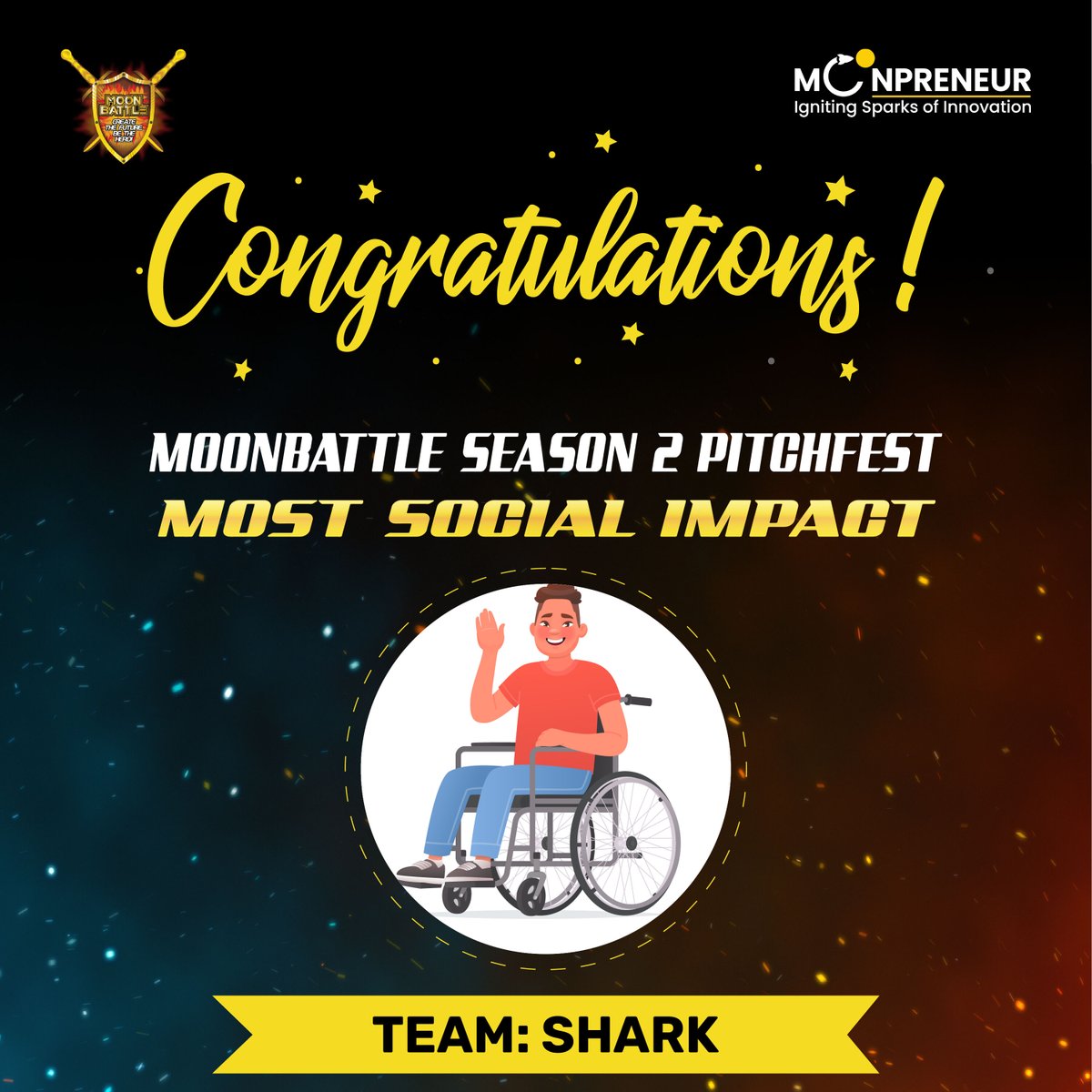 AlokkJain's tweet image. Congratulations to Team Shark For Winning the Most Social Impact Idea Award in MoonBattle Season 2!
In case you missed their pitch and the mega-event, here is the link - youtube.com/watch?v=aKrsG1โฆ
#MoonBattle #techcompetition #moonbattle #moonpreneur #empowertheplanet #createthefu