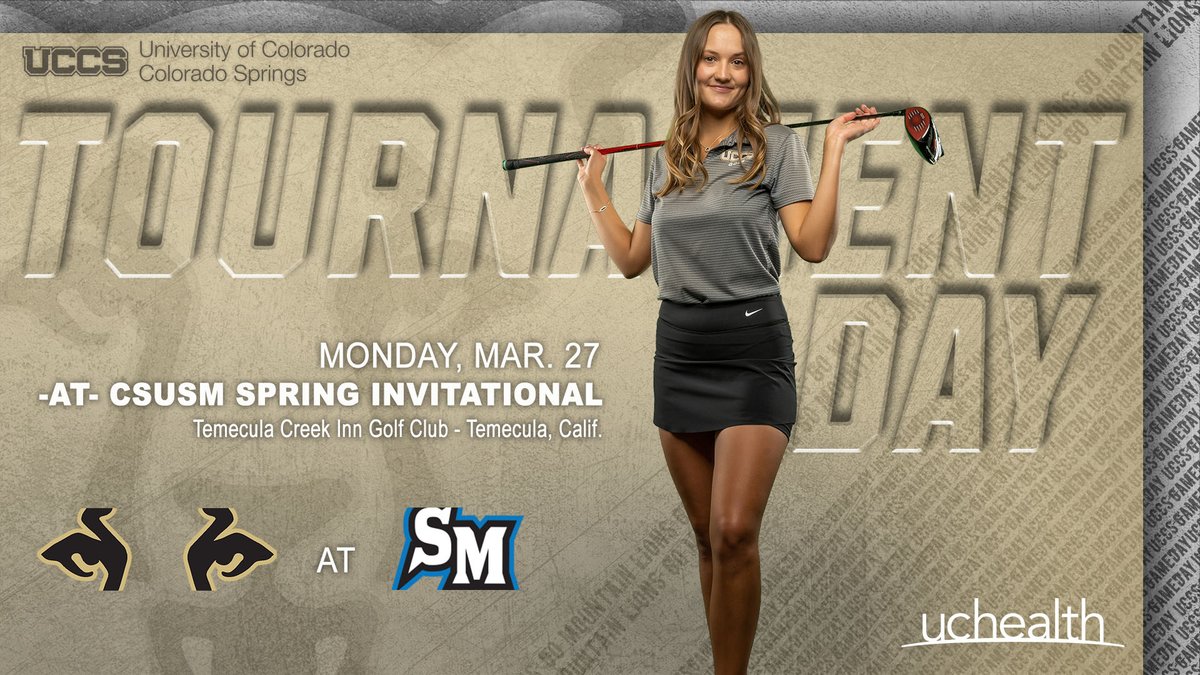 UCCS_WGolf's tweet photo. 🏌️‍♀️TOURNAMENT DAY🏌️‍♀️

🎟️ CSUSM Spring Invitational 
📍 Temecula, Calif. 
⛳ Temecula Creek Inn Golf Club
📊 https://t.co/hrrZ7U8Jbg 
#GoMountainLions #RMACgolf https://t.co/PBTImThScP