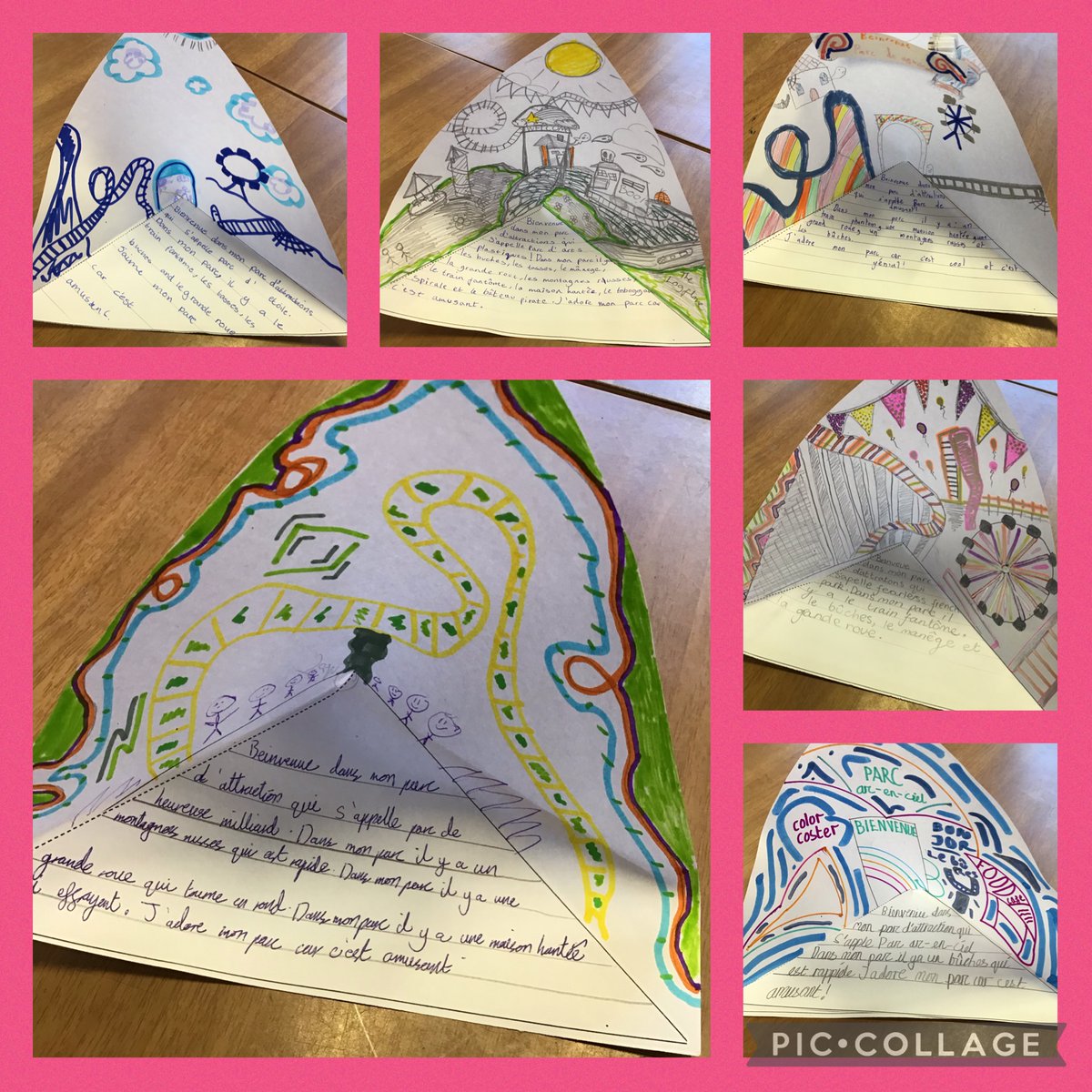 BroomfieldsJnr's tweet photo. Funfair triaramas in French! We designed, described and expressed opinions of our imaginary theme parks. #broomfieldsmfl @network_primary #primarylanguagesnetwork https://t.co/vvGySQhXbZ