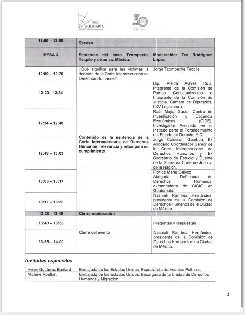 EliaAlmanzaA's tweet image. 📍Hoy en la @CDHCMX se llevará a cabo un Conversatorio sobre el caso Tzompaxtle Tecpile y otros vs México. Un buen espacio para entender lo que está  juego en la implementación de la Sentencia que recientemente emitió la @CorteIDH sobre #Arraigo. Estará también @ONUDHmexico: 👇🏽
