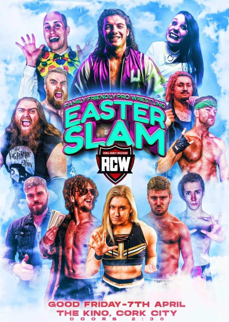 RCWrasslin's tweet photo. On Good Friday, RCW is Gangland!

Come see The Ringleader @Jay_Stynes_  and many more in action at our all ages event in The Kino!

🎉RCW: EASTER SLAM🎉

🗓April 7
⏰️ 2.30 pm
🏠 @KinoCork 
🥳 Family-friendly event!

Tickets in bio! https://t.co/bzE6ymtwpu
