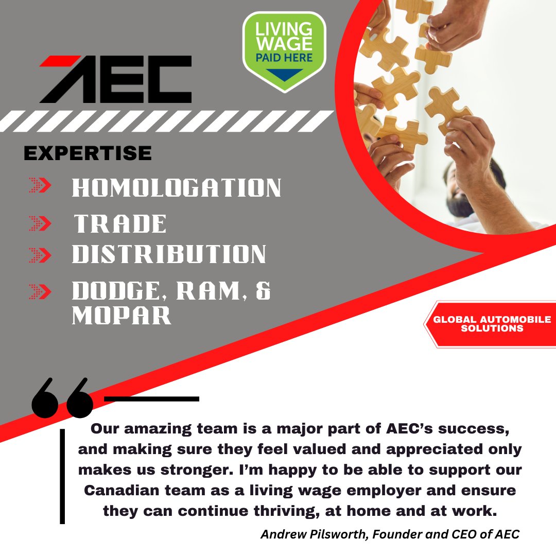livingwagenr's tweet photo. ‼️ NEW CERTIFIED LIVING WAGE EMPLOYER ‼️

Niagara's newest Certified Living Wage Employer is AEC! With headquarters based in St Catharines, ON., AEC is an international automobile solutions provider. Visit their website to learn more: https://t.co/66xK92bc1T https://t.co/6NSmTAZL8y