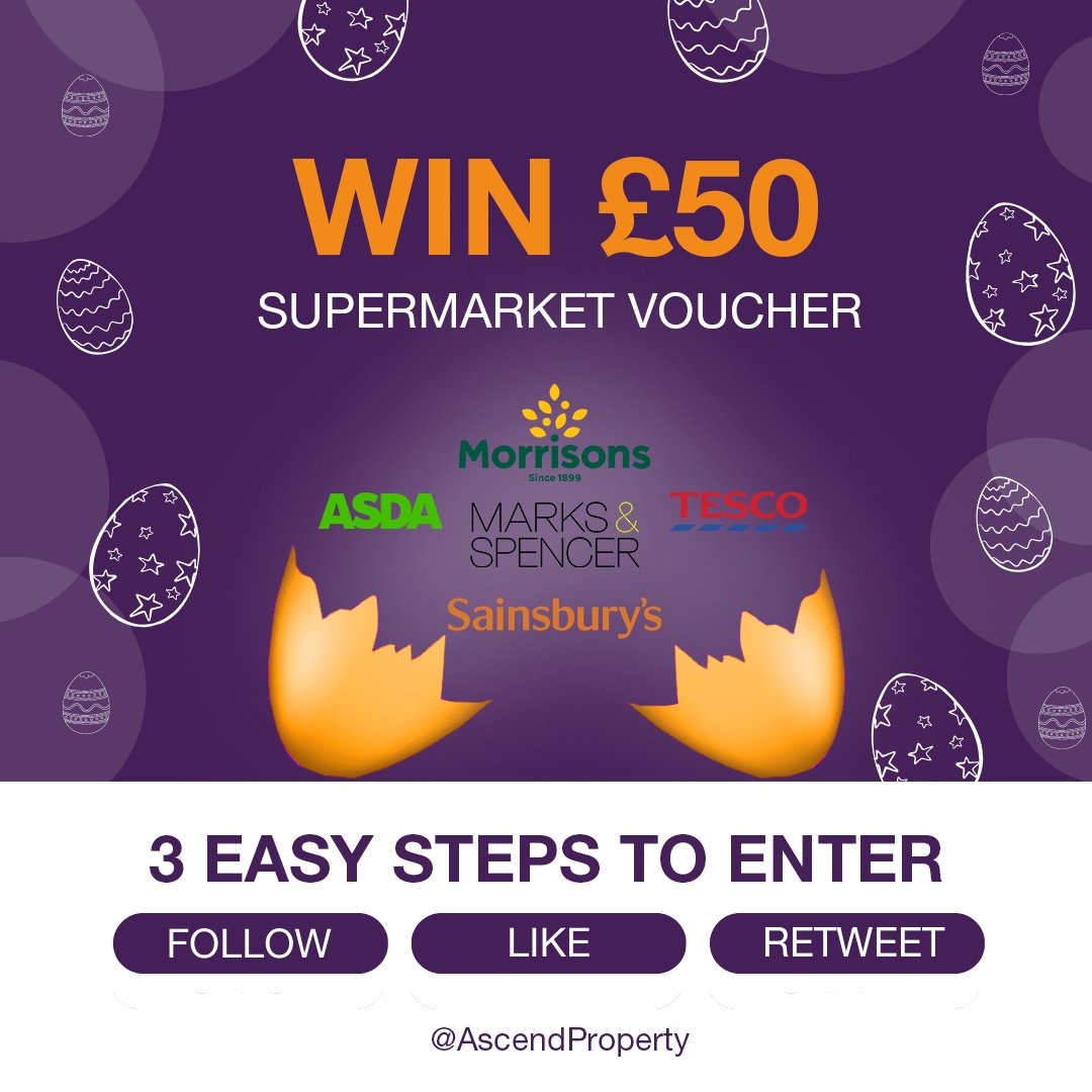 🐰🍫 EASTER GIVEAWAY 🍫🐰

To celebrate Easter, we’re giving away 2 x £50 supermarket vouchers!

All you have to do is Like, RT &amp; Follow to be in with a chance. 

Competition closes on 06.04.23 - good luck! 🤞

#AscendEasterGiveaway  #Giveaway #Easter #Competition