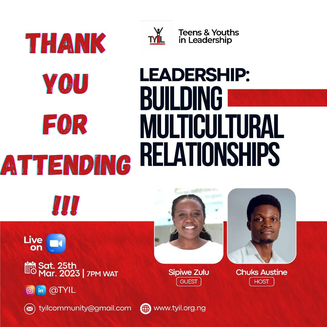 tyil_community's tweet photo. Thank you to all the amazing young leaders who attended our webinar on Building Multicultural Relationships! Your engagement and enthusiasm made it a truly rewarding experience. Keep building those important connections and making a positive impact in our diverse world. https://t.co/srnUVrMiZH
