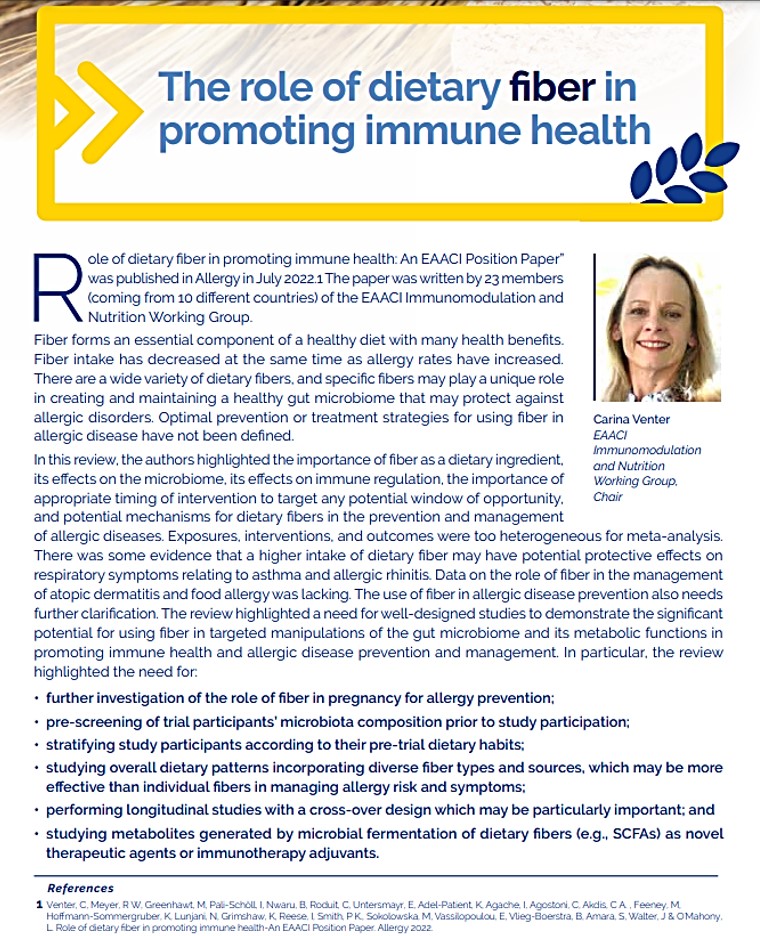 FlorinDanPopesc's tweet photo. 📢The role of dietary fiber in promoting immune health❗️👏 #MustRead the #EAACIreview 04 p.31!  @VenterCarina @EAACI_HQ 
Read more here ⬇️
https://t.co/ekamIKXkRT https://t.co/7jZGGFcXn0