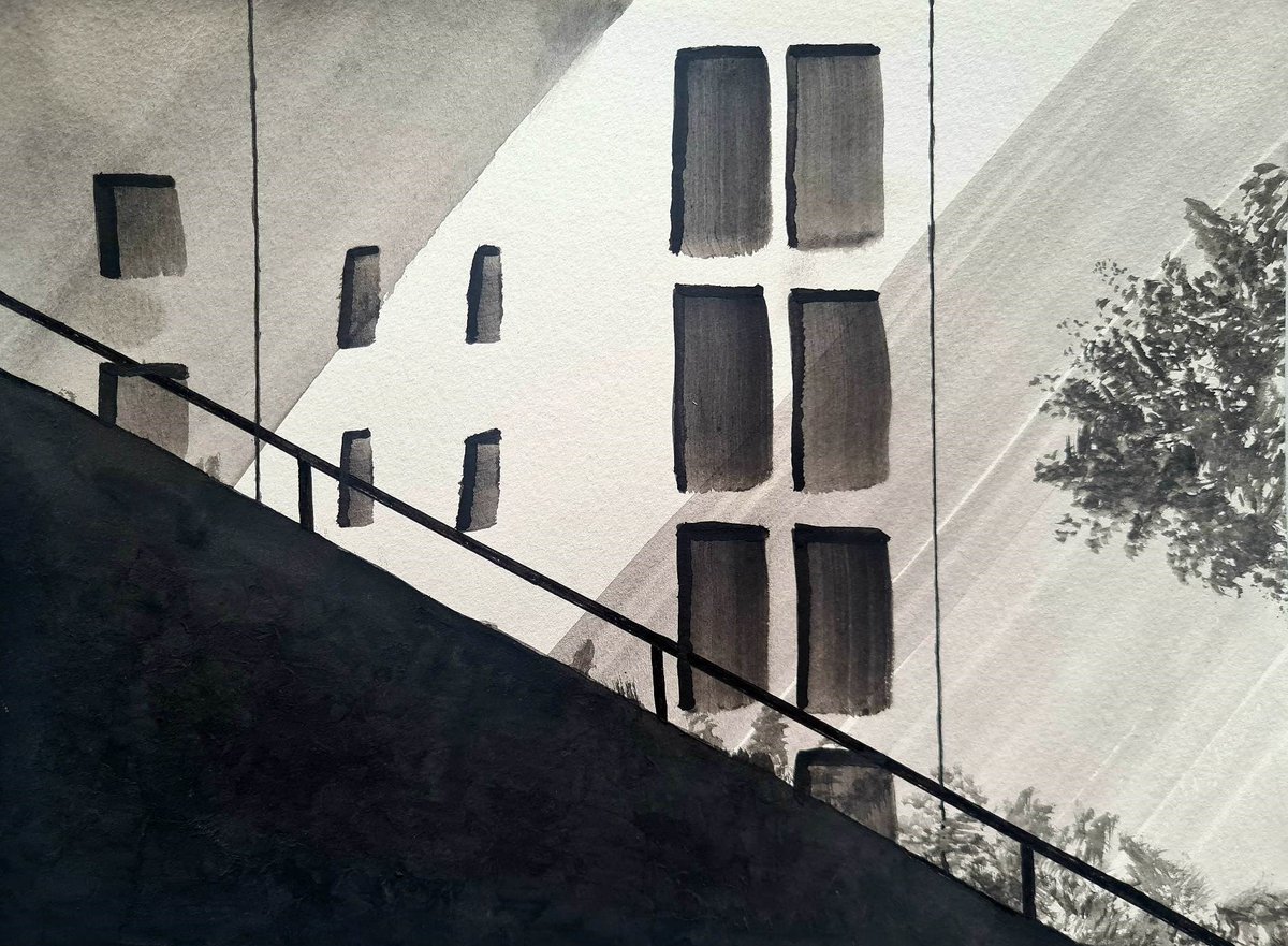 Whispering Shadows, watercolor