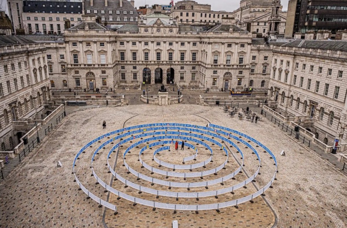 Currently at the Edmond J. Safra Fountain Court, Somerset House, in London is Mumbai-based multidisciplinary artist Jitish Kallat’s “Whorled (Here After Here After Here),” 2023. Photo Credit: <a href="/GuyBPhotos/">Guy Bell</a>