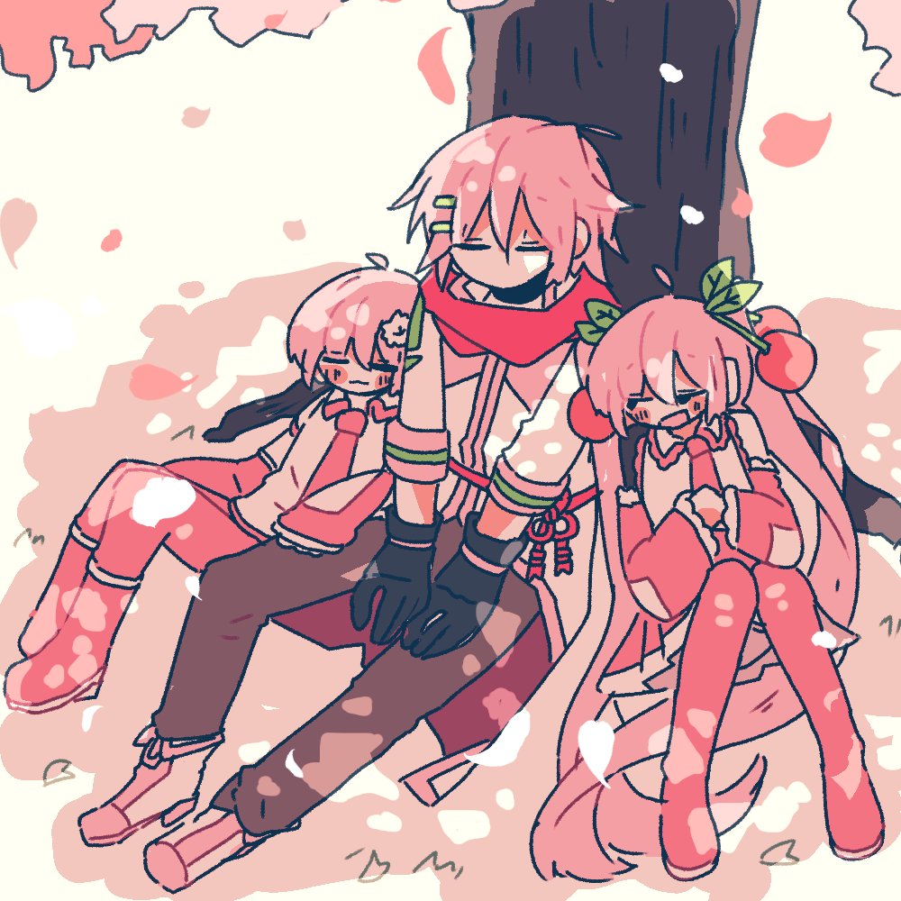 初音ミク ,桜ミク 「 」|皐月うさぎのイラスト