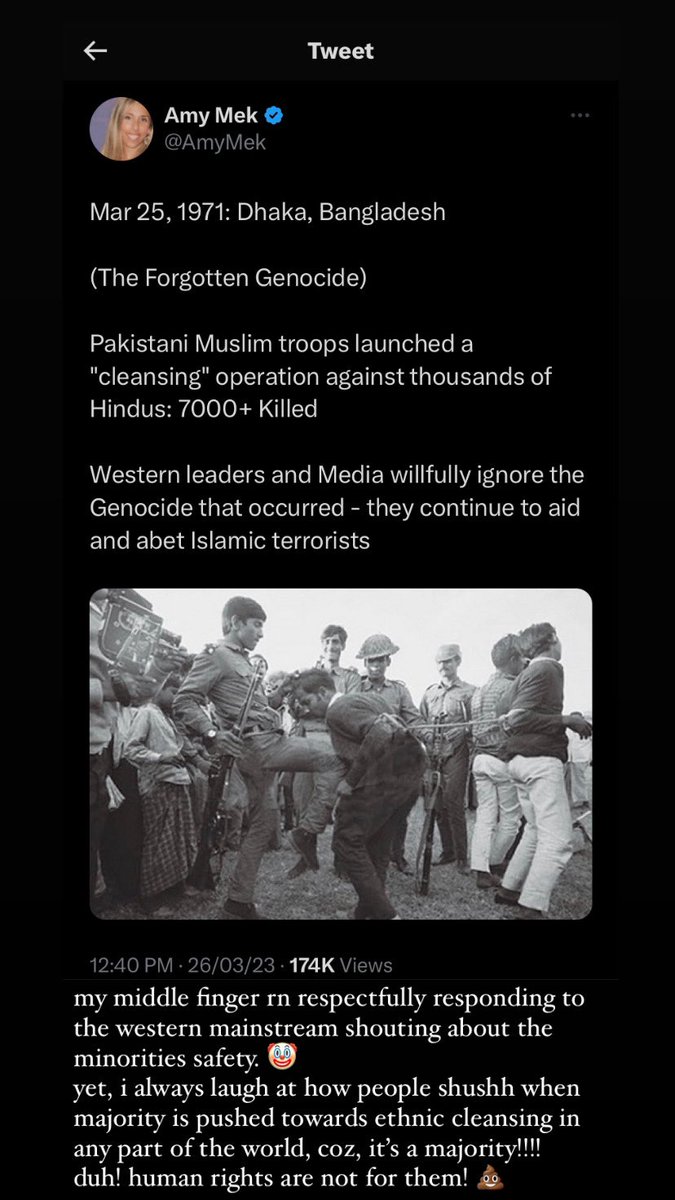 NishthaaaSharma's tweet photo. my middle finger respectfully responding to the western mainstream shouting about the minorities safety.
yet, i always laugh at how people shushh when majority is pushed towards ethnic cleansing in any part of the world, coz, it's a majority!!duh! human rights are not for them!💩 https://t.co/CXQ1IM09BF