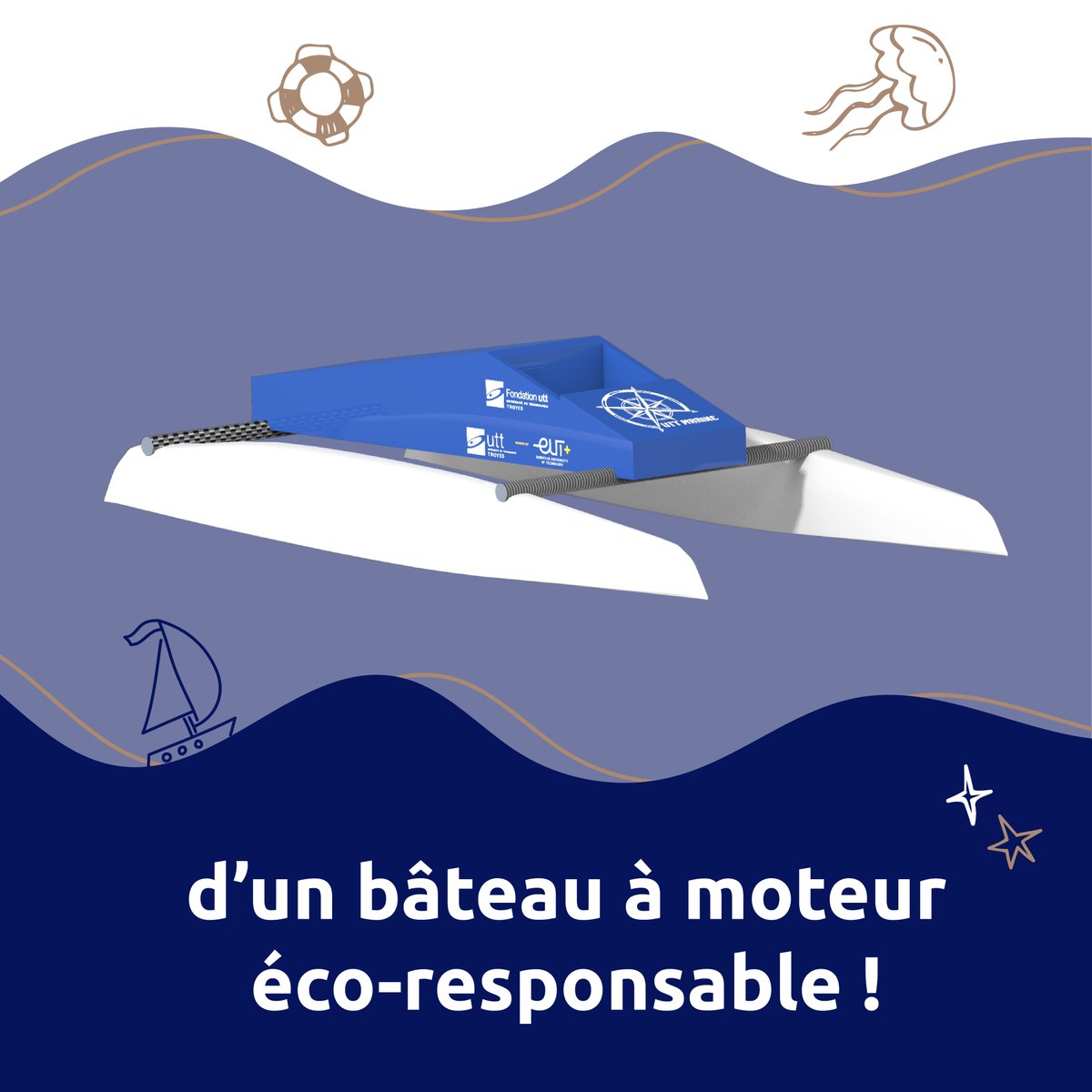 FondationUTT's tweet photo. Le Green Tour Challenge est un défi pour les élèves ingénieurs. Ils conçoivent des technologies éco-responsables pour les bateaux de demain. Cette année, les étudiants de @UttMarine construisent la chaîne énergétique d'un bateau à moteur éco-responsable. https://t.co/RzcIHzW9M1 https://t.co/ZKm3FYcyYz