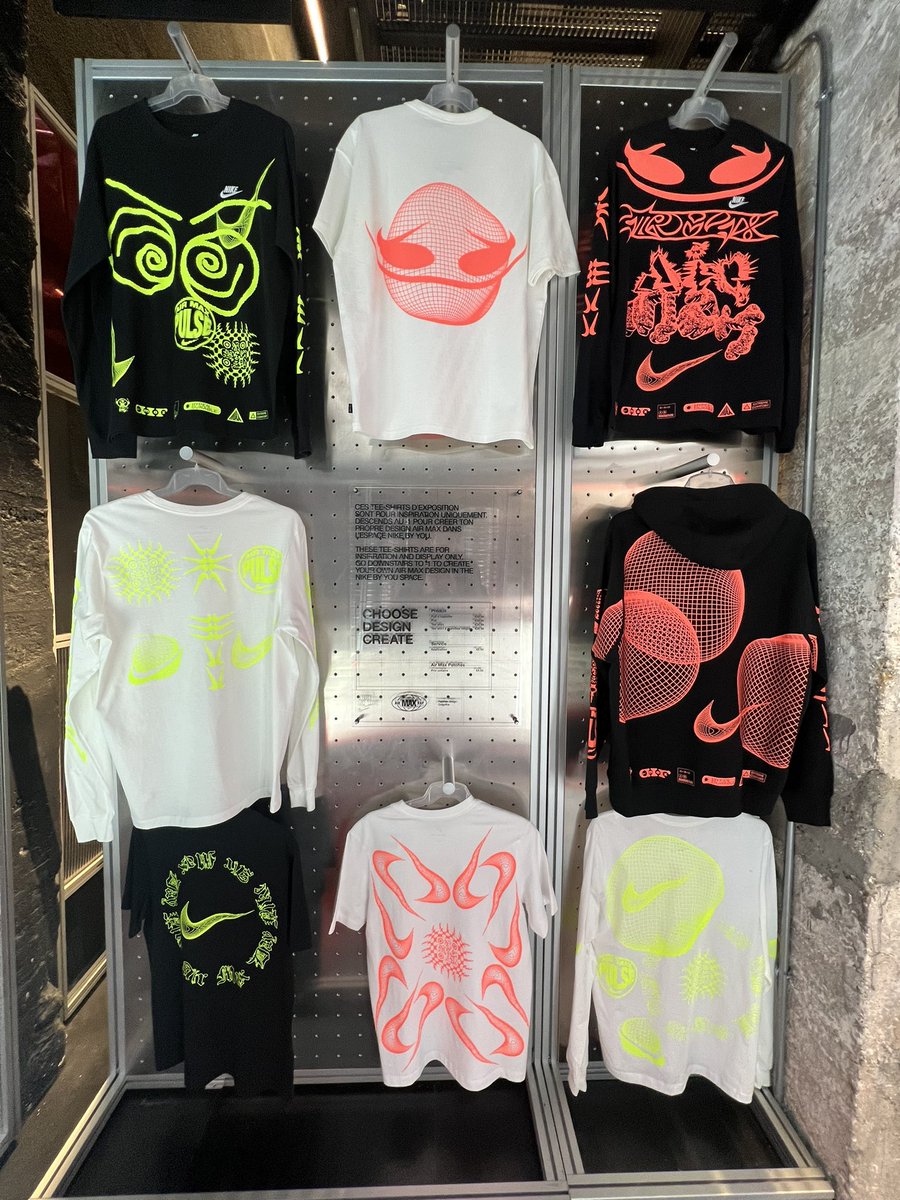 Glgth's tweet photo. New work for @Nike - Special patches and custom tees available at Nike House of Innovation - Paris Champs-Élysées. Come and get your own! #glgth #nike #airmaxday #airmaxpulse #logotypes #graphicdesign https://t.co/HnHSVmQkuJ