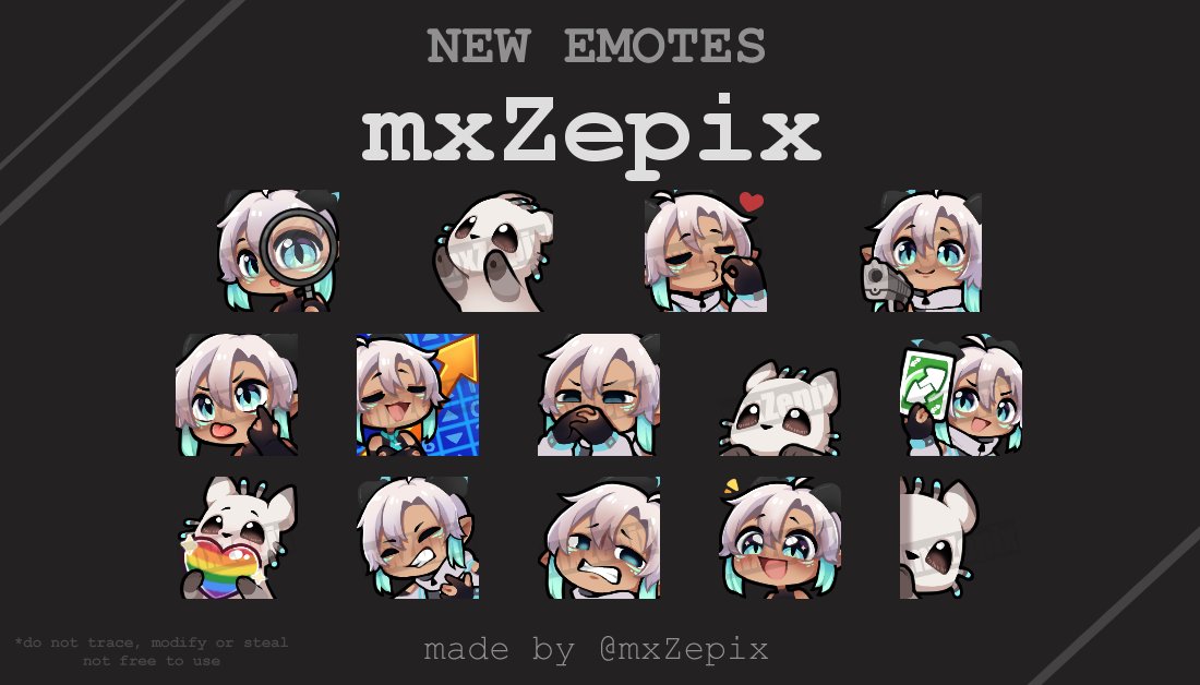 mxZepix's tweet photo. Some of the emotes i made for my Twitch channel (*´▽`*) https://t.co/lolIN6EgeJ