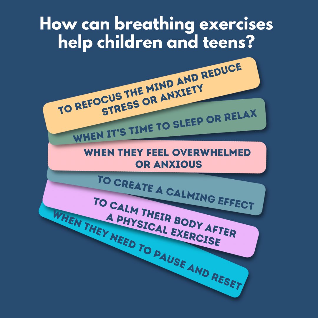 By teaching kids breathing exercises, we're giving them a valuable tool for their toolbox. 

#breathingexercises #breathingtools #beeathingpractice #mindfulness #calmbreathing #copingstrategies