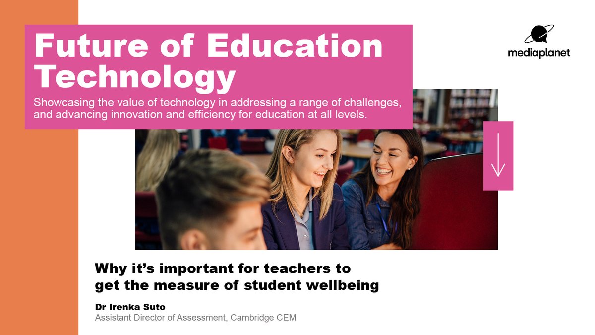 We’ve partnered with @MediaplanetUK on today’s Future of Technology campaign, launching online & in @guardian

Dr Irenka Suto discusses why it's important for teachers to get the measure of student wellbeing

Article➡ bit.ly/3LqStsn #FutureofEducationTechnologyCampaign