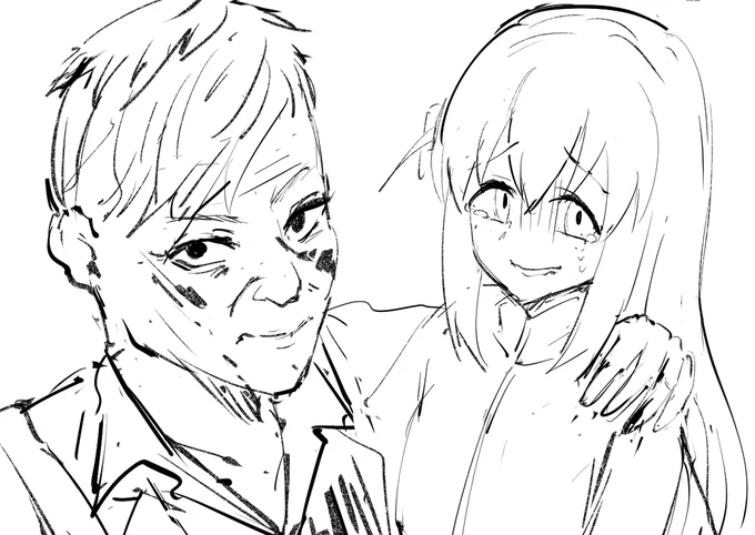 なぜか描いてあったパガン・ミンとぼっちちゃんの2ショット 