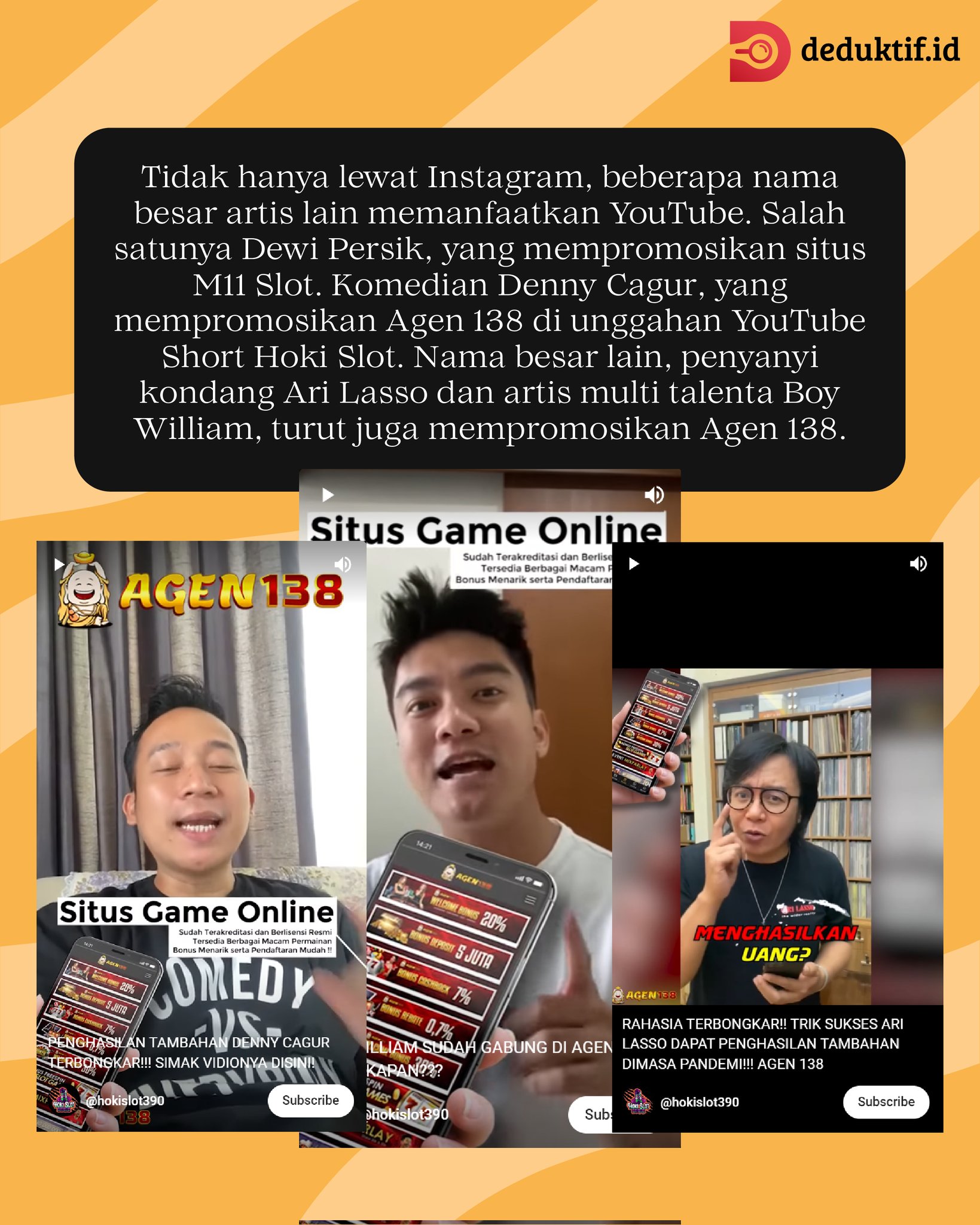 Deduktif Indonesia on Twitter: “Agen138 menjadi salah satu rumah judi