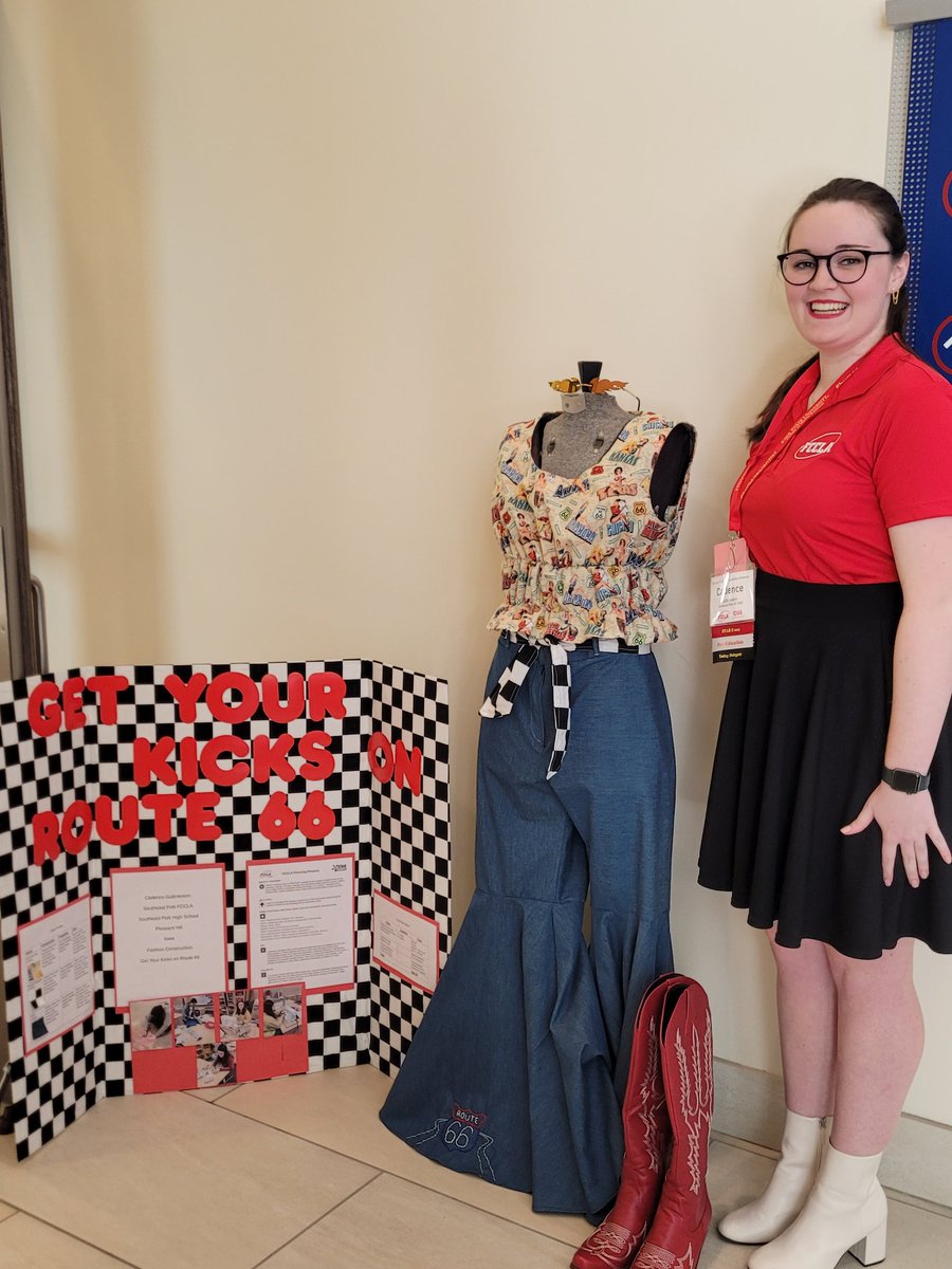 SEPFCCLA's tweet photo. Cadence is ready to present this morning in Fashion Construction! #incREDible #fccla https://t.co/WSeyzSuCIz