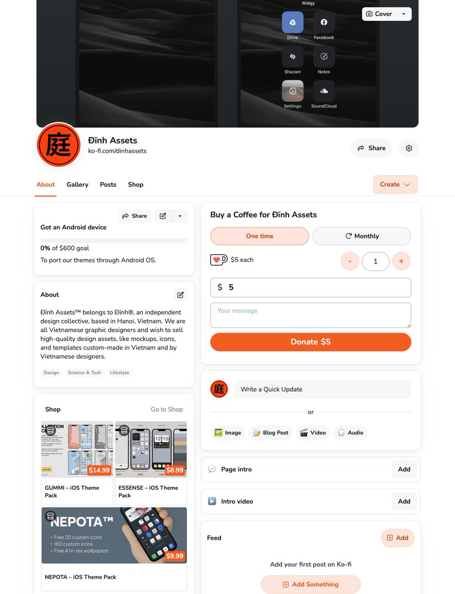 DinhAssets's tweet image. Dinh Assets has just appeared on @kofi_button ;-)