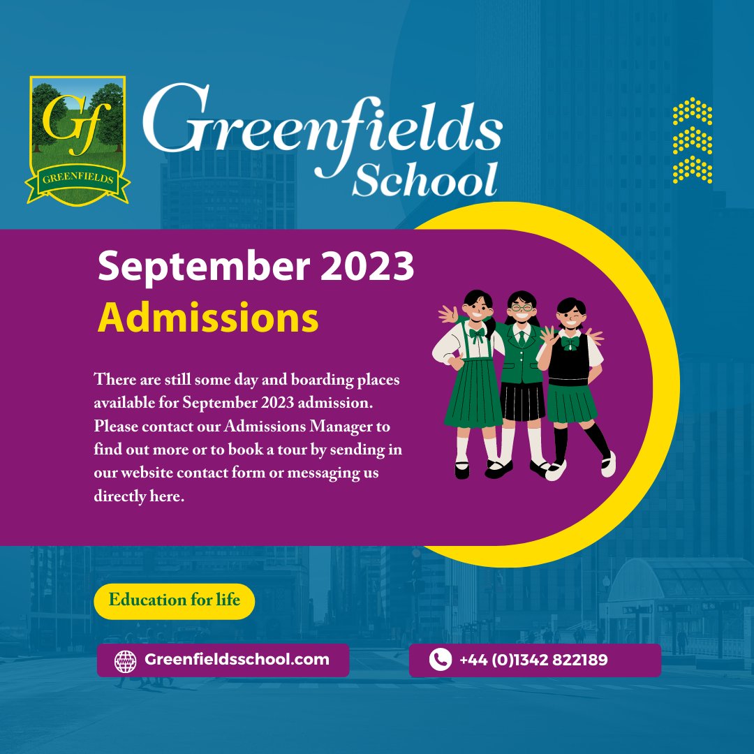 GreenfieldsInd's tweet photo. Admissions 2023

#nursery #preschool #infant #junior #juniorschool #seniorschool #sixthform #gcse #alevel #alevels #esl #efl #school #independentschool #independentschools #forestrow #eastsussex #eastgrinstead #cambridgeassessment #nationalcurriculum #igcse #england https://t.co/IXYK25ehOr