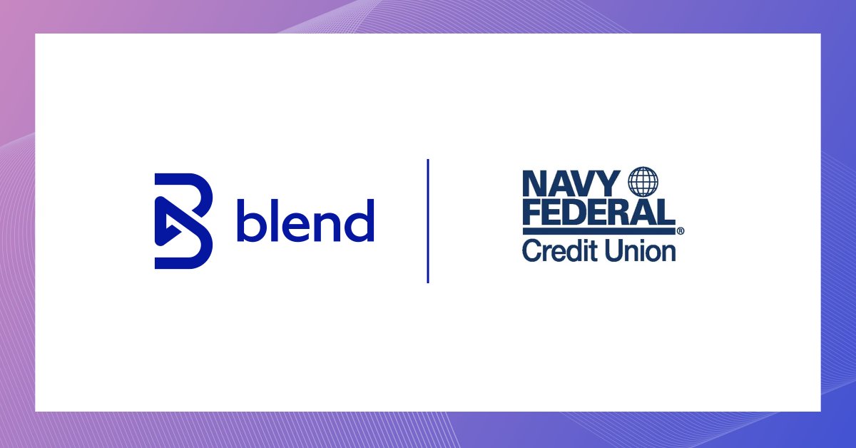 We're excited to announce Blend's new partnership with <a href="/NavyFederal/">Navy Federal Credit Union</a>! 🥳

The nation’s largest credit union will utilize our deposit account product and the Builder Platform to reimagine their digital account-opening process for new membership.

Learn more. businesswire.com/news/home/2023…