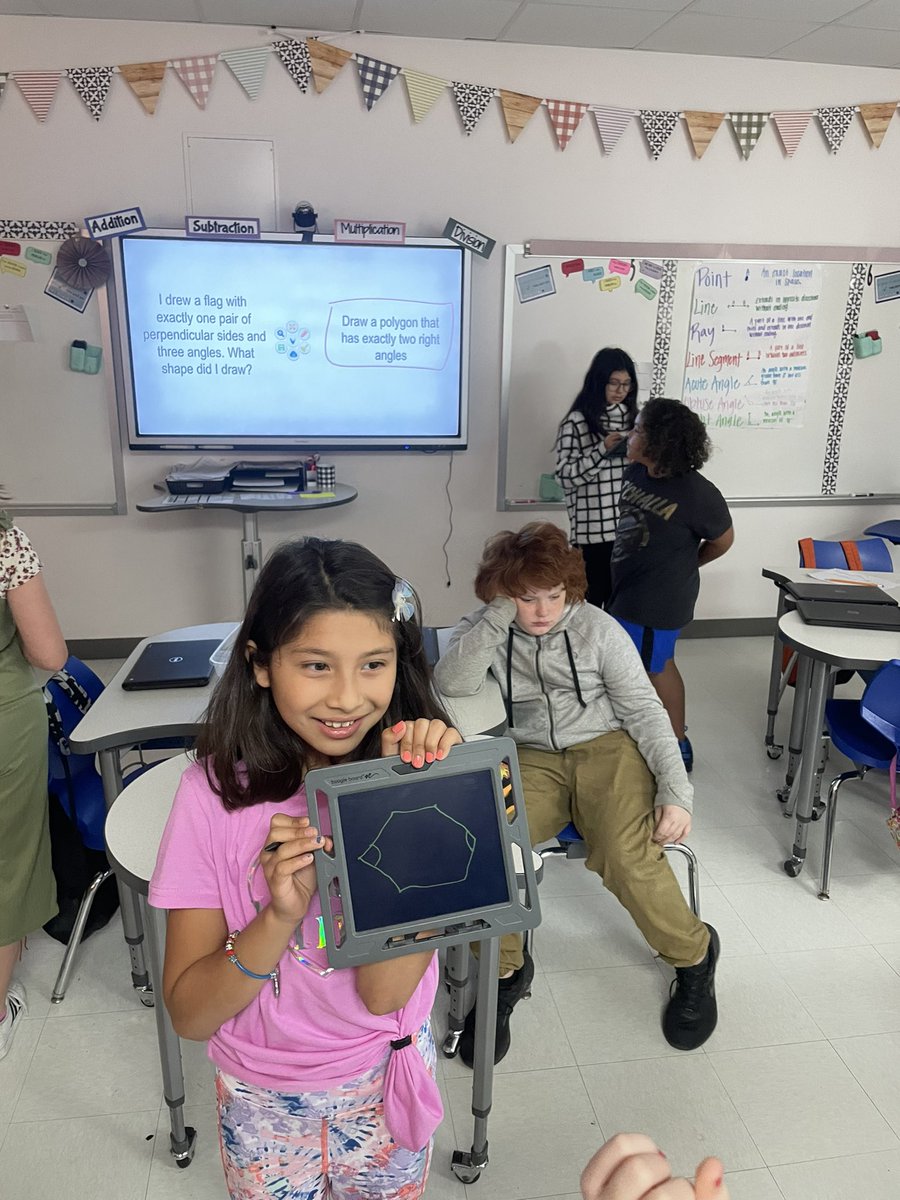 Guess the shape! Students give partners clues describing shapes, partners draw the shape based on the description! So much vocab in ply today! <a href="/RISgreatness/">RISD Intermediate</a>