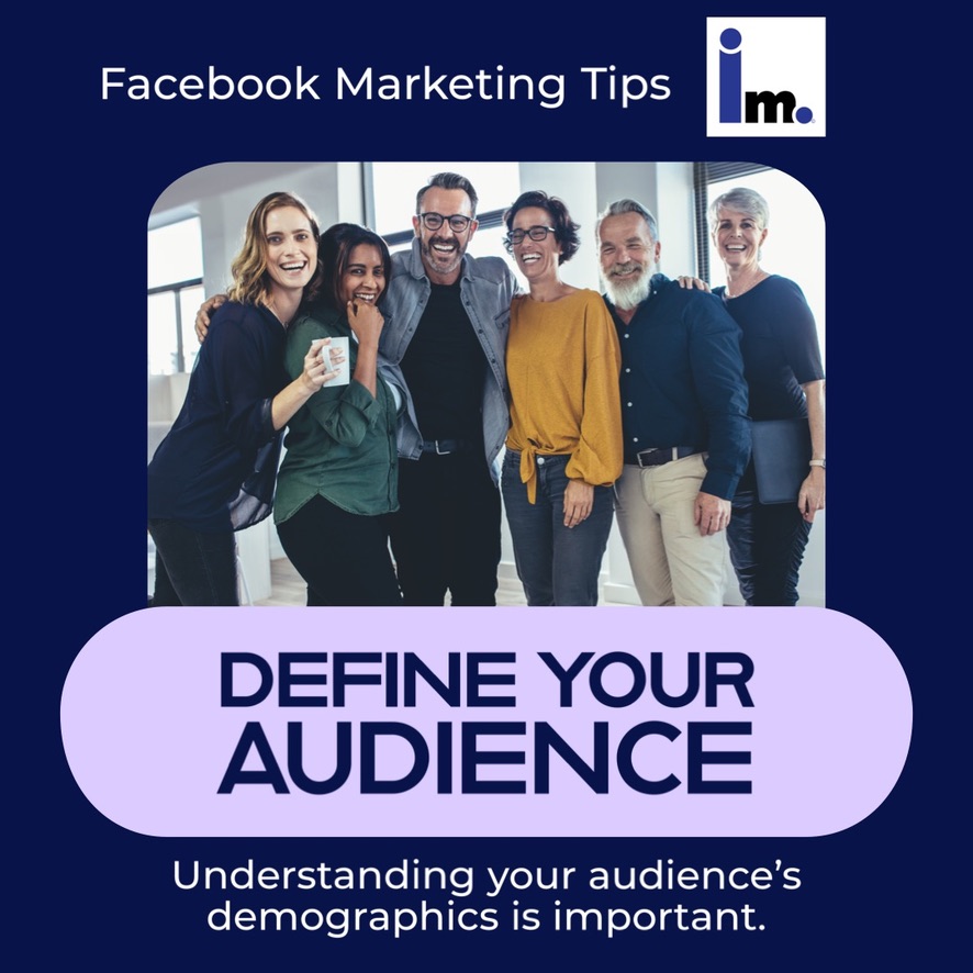 Facebook marketing tip:Identify your audience's interests/behaviors. Use Facebook Insights to understand your audience's demographic.
Do your homework to understand what your customers like and where they go to get it. 
#marketingtipsandtricks #facebookmarketingtips #ilfreymedia