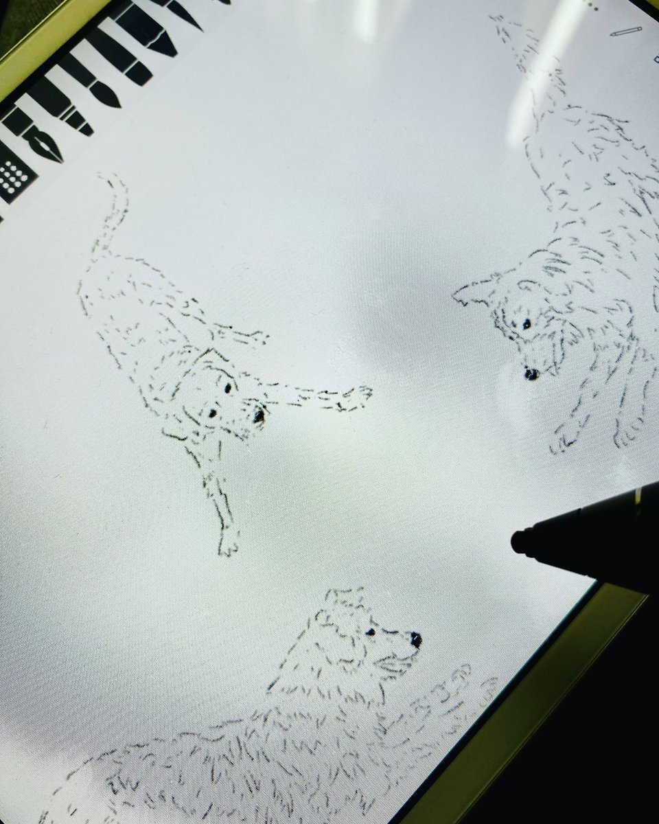 kochaurio's tweet photo. #wiip va tomando forma,✨,aunque el perrito de la izquierda tengo que corregirlo.

#drawing #digitaldrawing #illustrator #illustration  #digitalart  #ipad #ipadart #art #draw #dibujo #sketch #ilustracion #스케치 #イラスト #スケッチ #digitalart  #perro #dog #doglover 
#狗 https://t.co/aY9AEVy8mc