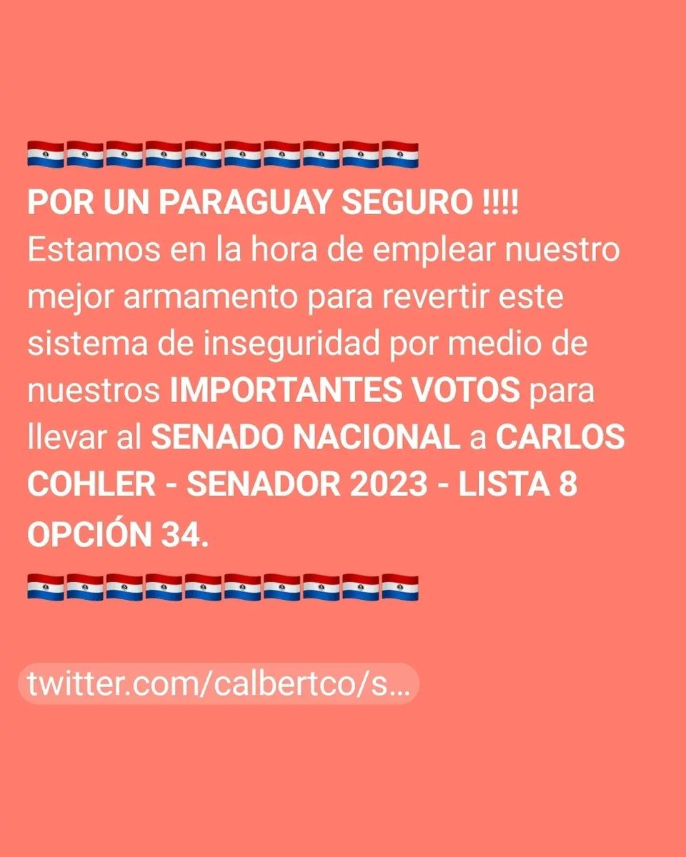 Toda nuestra solidaridad para <a href="/RocioVallejoA/">Rocio Vallejo</a> ante esta ola de inseguridad en prácticamente varios barrios de Asunción. Es por esa razón que nuestra Plataforma Política incluye una elevada prioridad a la Seguridad Integral en nuestro Paraguay para proteger a todos los ciudadanos.