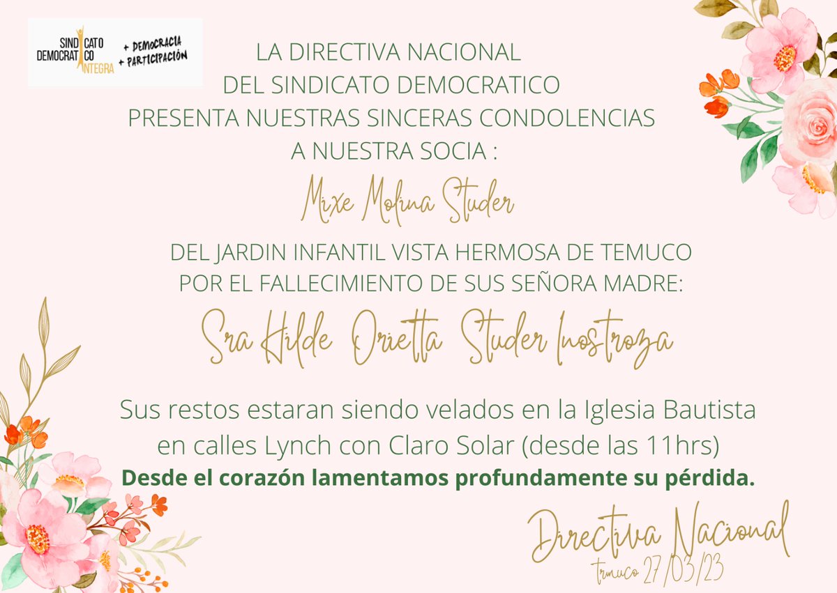 DemocraticoI's tweet photo. Nuestras sinceras condolencias https://t.co/5wmx8h0ggM