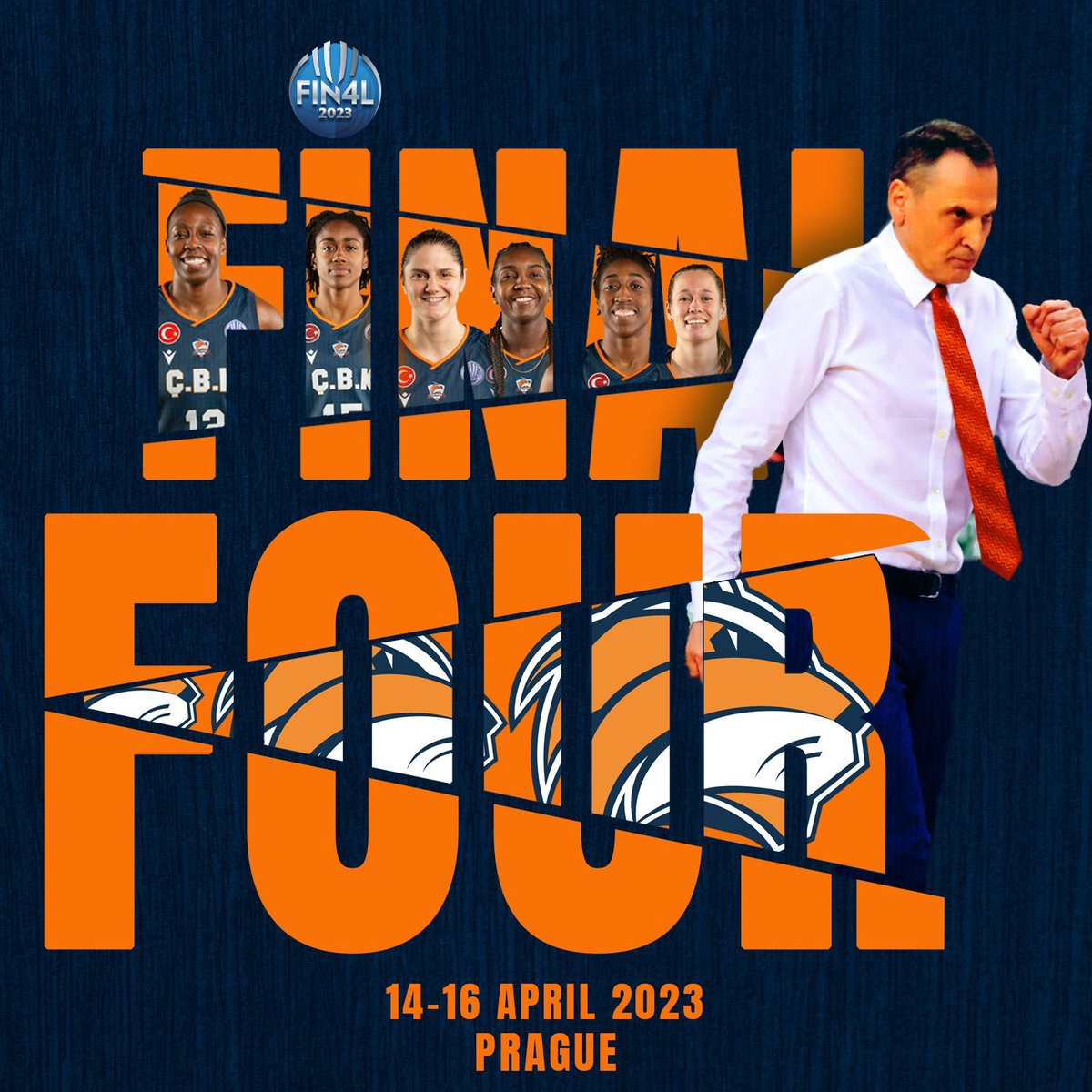 CBKMersin's tweet photo. EuroLeague Women Final Four 2023 organizasyonu 14-16 Nisan tarihlerinde Prag'ta düzenlenecek..! 💙🧡

#euroleaguewomen #fin4lfour #mersin #çbk #çukurovabasketbol https://t.co/um0L1gopUH