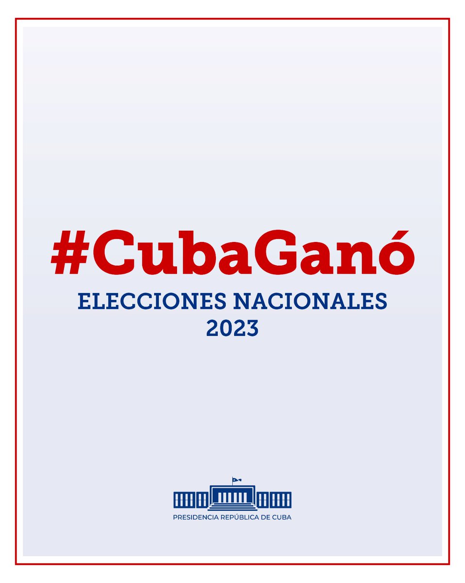 Hay números que dicen más que las palabras: el 75,92 % de participación y el 72,10% de VOTO UNIDO, en medio de tantas dificultades, es un jonrón limpio.  #CubaGanó