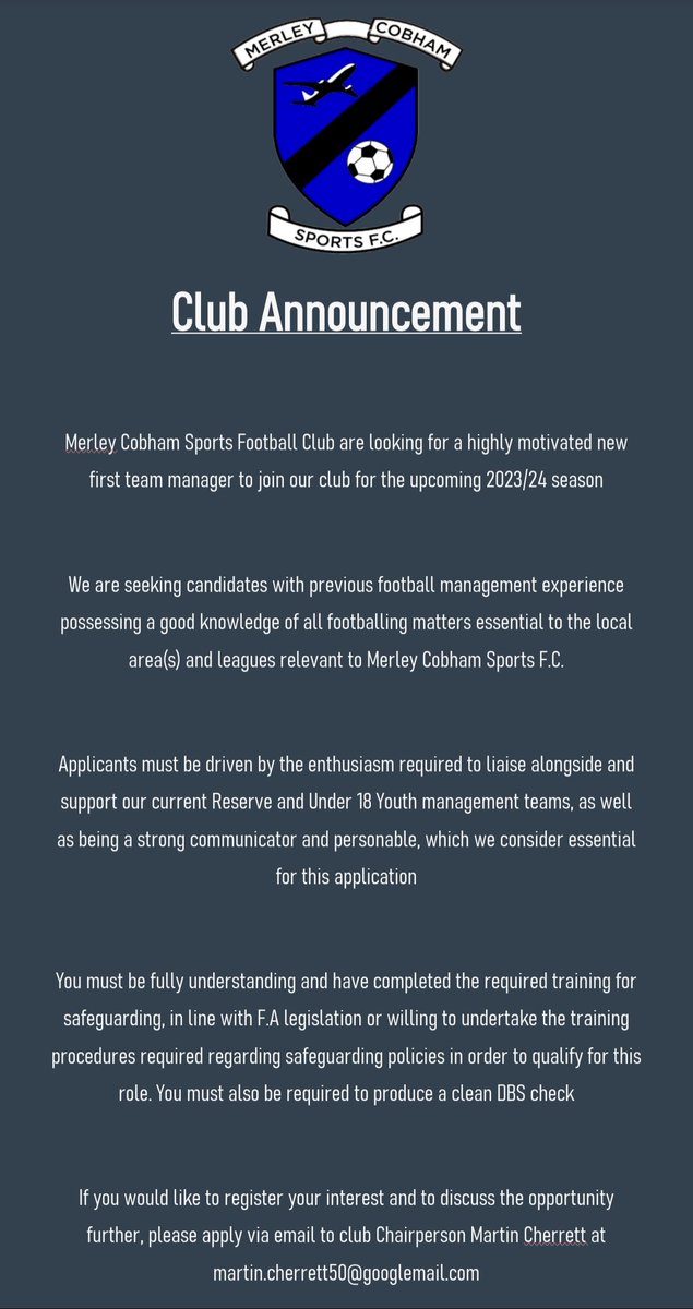 Cobham Sports FC tweet media