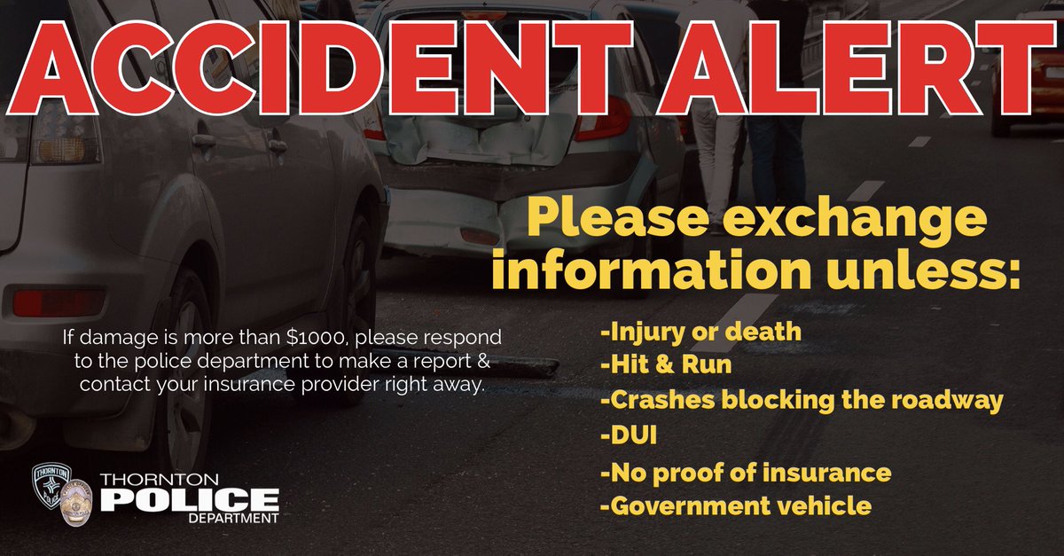 ThorntonPolice's tweet photo. The City of Thornton is now on Accident Alert. Please be safe and #doubleyourdistance  @CityofThornton https://t.co/tVxd7za6dc