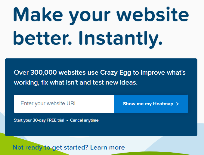 copynotebook's tweet photo. One easy way to make your copy more specific - Write a call to action that is relevant to your business.

Crazy Egg CTA is specific to their business activity, website optimization tools.
⬇️
⬇️ https://t.co/J0i6GSLSi9
