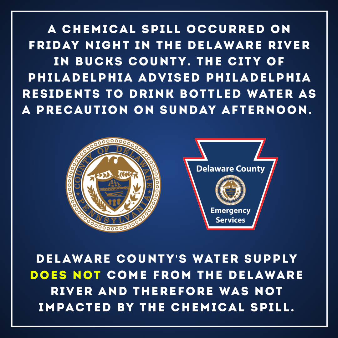 Delaware County on Twitter "A chemical spill occurred on Fri. night in