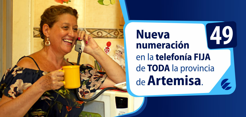 📣Nueva numeración telefónica en Artemisa🇨🇺
Desde el 24 de junio de 2023 todos los números telefónicos FIJOS de Artemisa cambiarán 👇
El cambio consiste en sustituir los dos primeros dígitos (47 y 48, según corresponda) por el 👉49✍️ #EtecsaTeAcompaña <a href="/ETECSA_Cuba/">ETECSA</a> @Cubacel_ETECSA