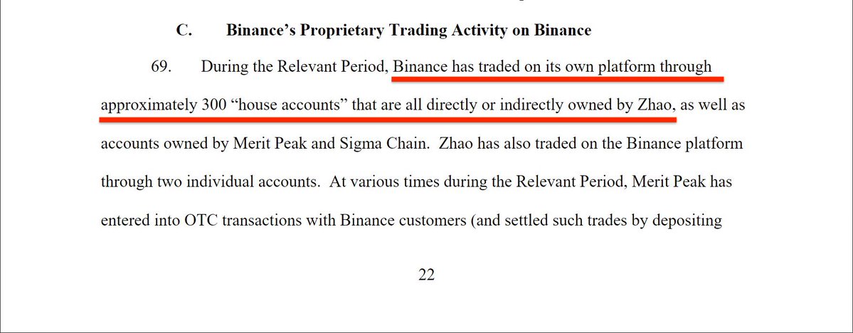 BitcoinArchive's tweet photo. BREAKING‼️🇺🇸 CFTC alleges Binance traded on its own platform with 300 accounts directly or indirectly owned by CEO Changpeng Zhao (CZ). https://t.co/CbR0SVKZxm