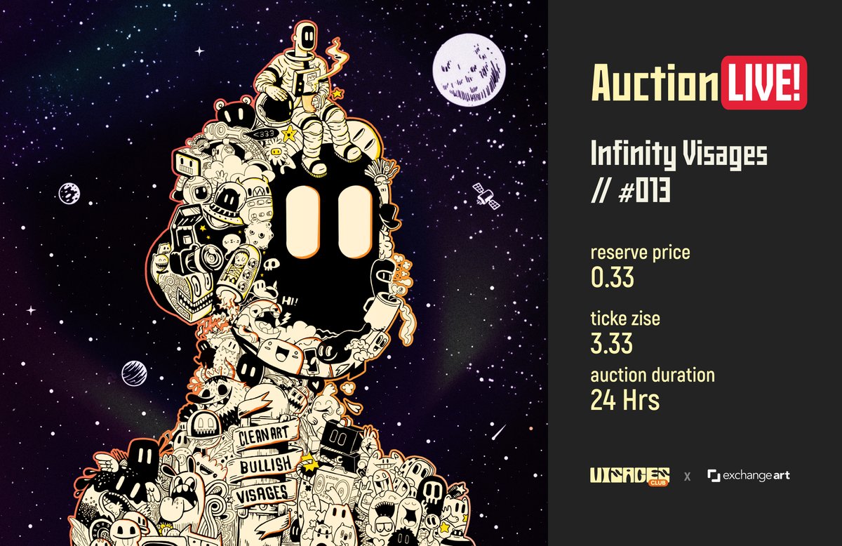 visagesclub's tweet photo. LAST AUCTION LIVE! 

Tune in on 
@exchgART

Infinity Visages #013 ✨

Reserve Price: 0.33 ◎
Duration : 24 Hours

Auction Link Below ⤵️ https://t.co/z3DkLSTpex